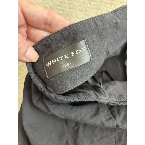 White Fox Side Tie Cotton‎ Blend Black Miniskirt XS - Image 4