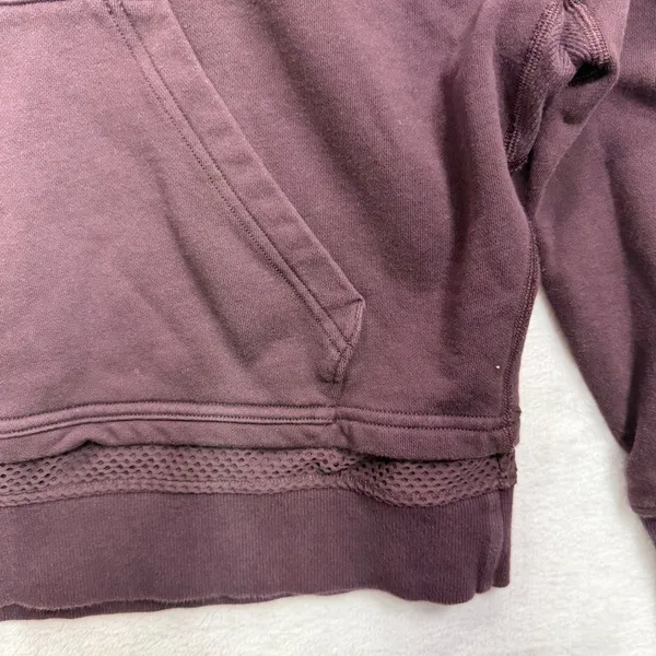 Lululemon Size 12 Warm Down Hoodie Sweatshirt Pelt Burgundy Light Terry Athletic - Image 3