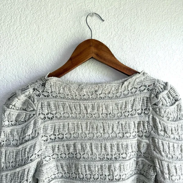 NWT Free People Womens Wild Roses Cardigan Gray Feminine Rose Button Size XS - Image 5