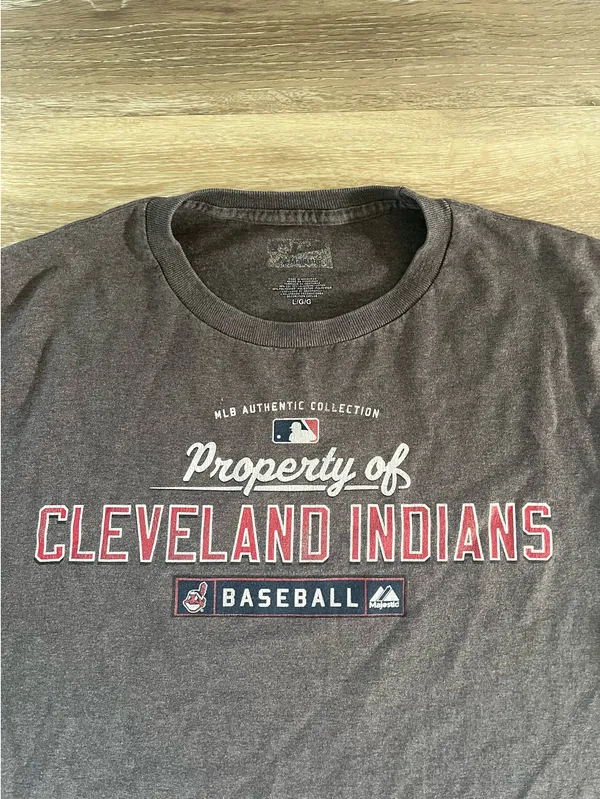 Majestic gray Cleveland Indians long sleeve shirt - Image 3