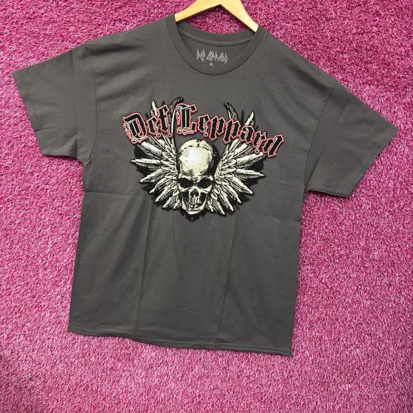 Def Leppard Winged Skill Graphic Gray T-Shirt XL - Image 3
