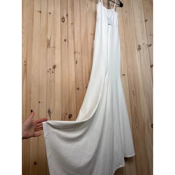NWT Lulus Finding the One White Mermaid Maxi Dress Bridal Gown Bride Wedding XS - Image 9