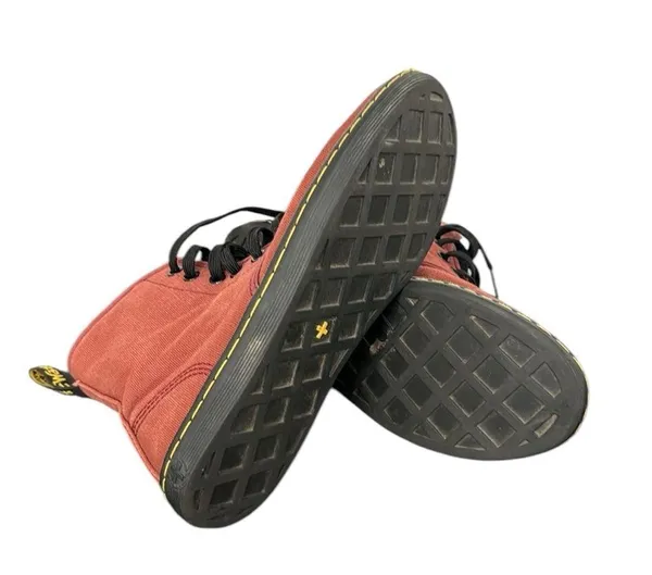 Dr. Martens Shoreditch Maroon Red Canvas Eye Lace-Up Boots Sz 6 - Image 4