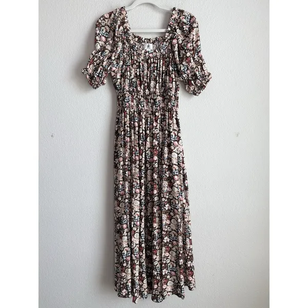 Stockplace The‎ Label Floral Puff Sleeve Midi Dress Women's Small Cottagecore - Image 5