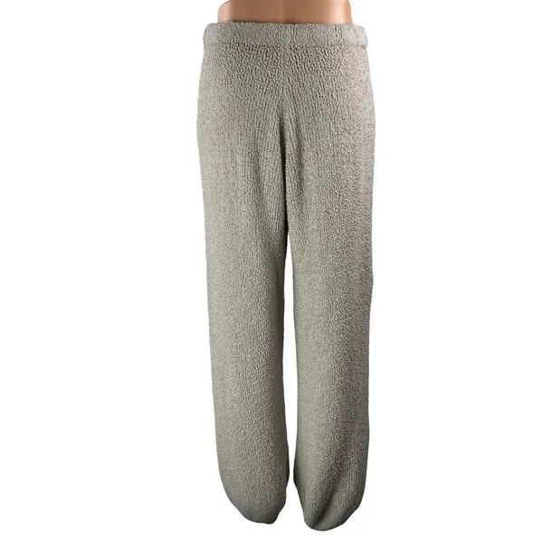 SKIMS Women's Gray High Rise Knit Textured Straight Leg Lounge Trouser Pants S/M - Image 3