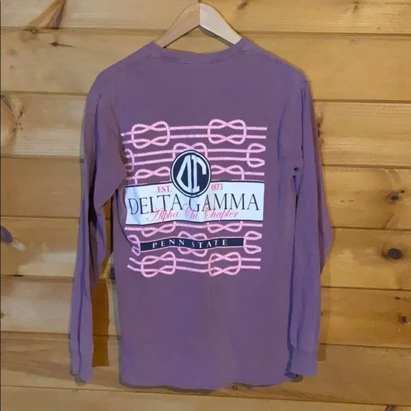 Delta Gamma comfort colors purple long sleeve - Image 4