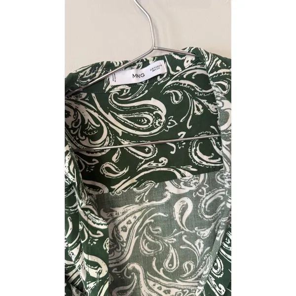 Mango Women's Ethnic Motifs Print Shirt Midi Dress Long Sleeve Size 4 Small 2734 - Image 6