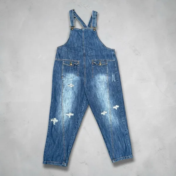 Monthorigin Denim Overalls OS Boho Lagenlook Cottagecore Festival Farm Core M - Image 4