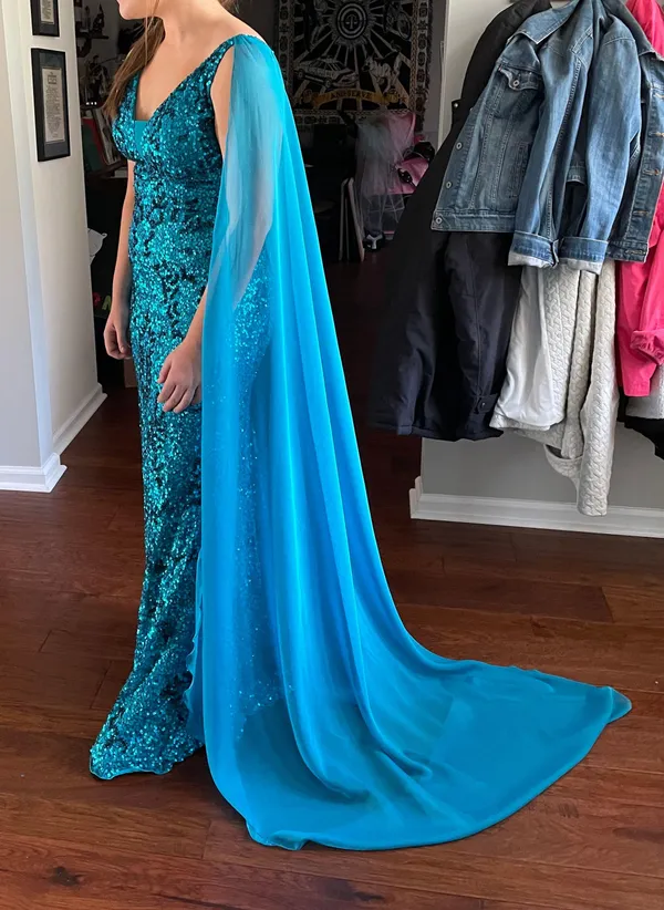 Blue Prom / Pageant Gown Size 6 - Image 2