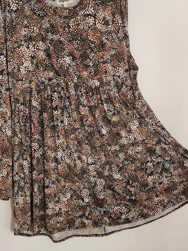Haptics Textured Brown Floral Print Mini Dress Size 2X - Image 6