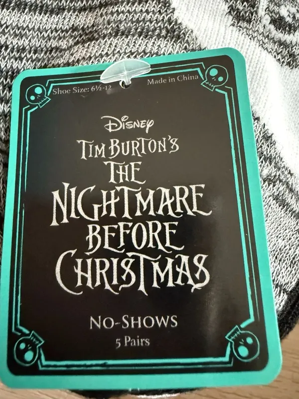Disney Tim Burton's The Nightmare Before Christmas No-Shows 5 Pairs Socks - Image 4