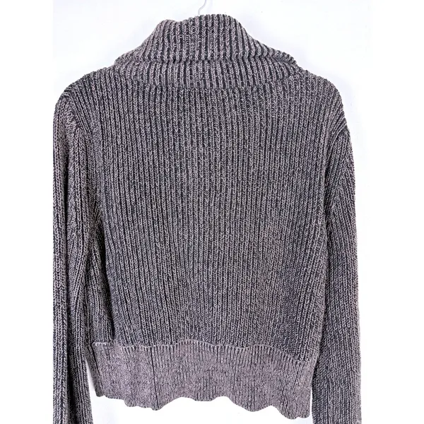 Varley Mentone Sweater XS Brown Marl Half Zip Cotton Ribbed Oversized Collar - Image 8