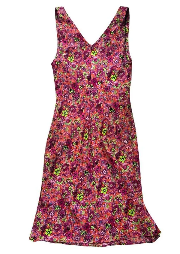 Vintage floral retro funky midi dress Small - Image 2