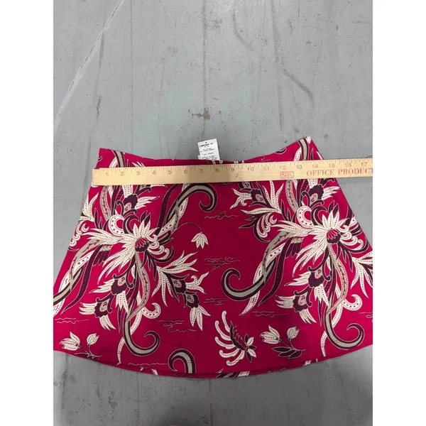 Vintage Jantzen Pink Floral Paisley Swim Skirt Mini Skirt Made in USA Medium - Image 5