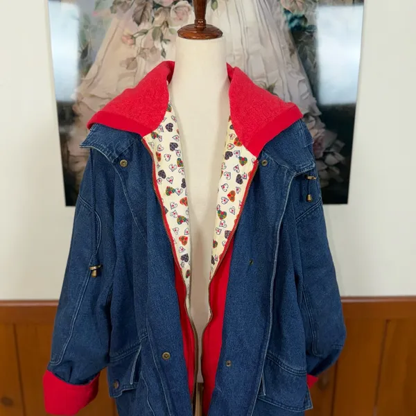 Super Cool Vintage 1980s/90s Stefano Flannel Lined Denim Jacket - Image 4