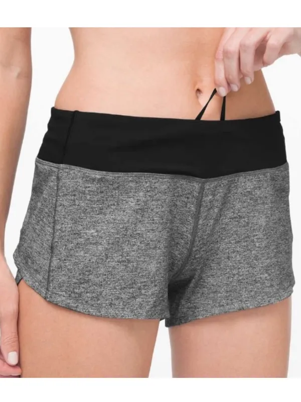 LULULEMON Speed Up Shorts in Heather Lux Grey Black Size 8 Running Workout - Image 2