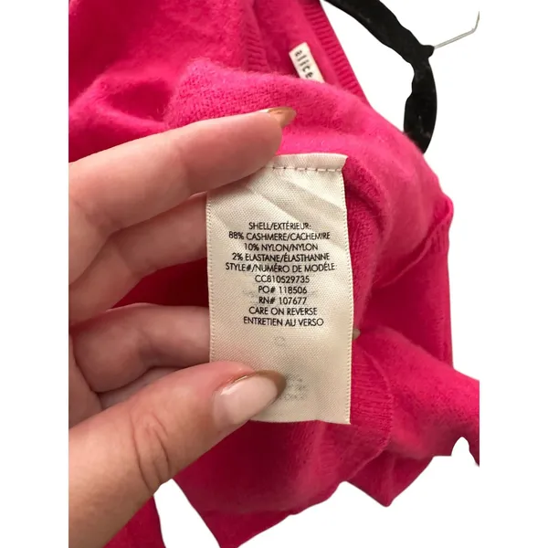 ALICE + OLIVIA Cashmere Blend Cropped Sweater Pink Small *Flaw* - Image 5