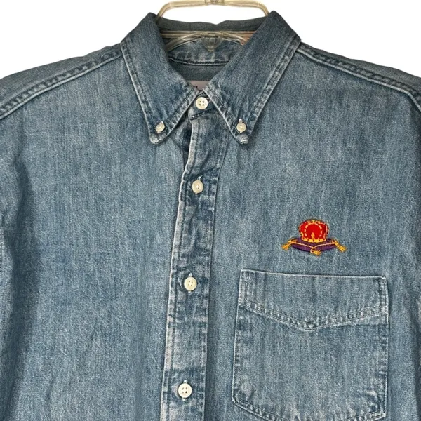 Vintage Crown Royal Embroidered Denim Shirt‎ - Image 2