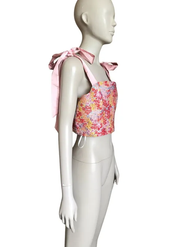 NWT Lulu’s Pink and Red Multi Patterned Crop Top - Image 3