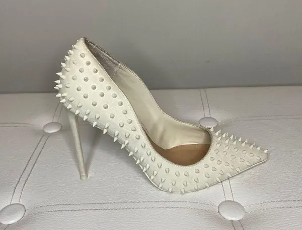 Steve Madden Off White Studded Vala Si Vala Heels Sz 5.5 - Image 4