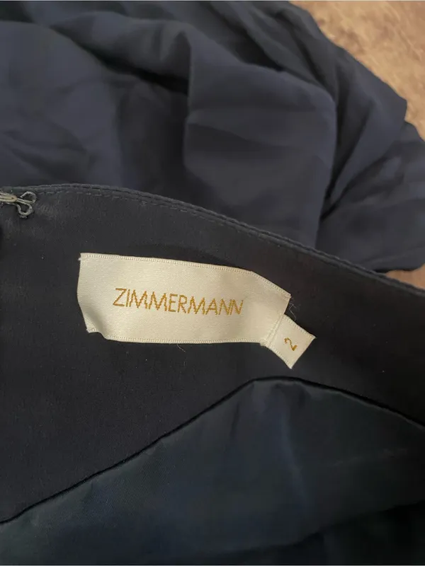 Zimmermann Navy Blue Silk One Strap Midi Length Dress Size 2 - Image 3