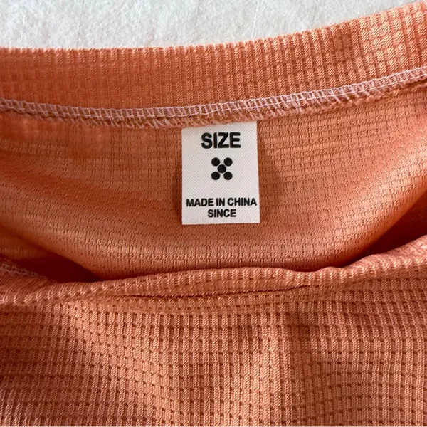 Women's Oversized Lightweight Two Piece Waffle Jogger Set Peach Size 3XL #260723 - Image 4