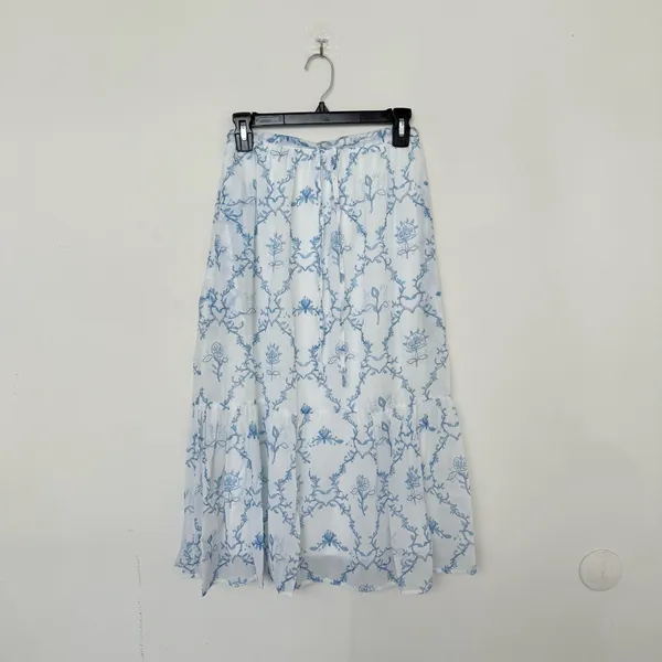 Rihoas White Floral Tiered Midi Skirt - Image 7