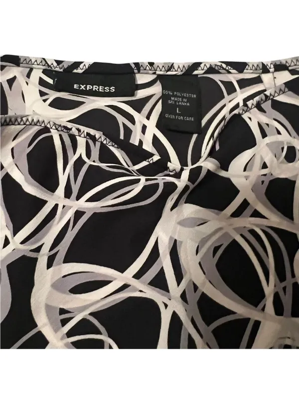 Express Black Cream A Line Mini Skirt - Image 2