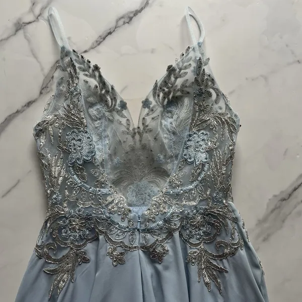 Rated PG PromGirl Homecoming Mini Dress Blue size 0 Beaded Lace Feminine fairy - Image 7