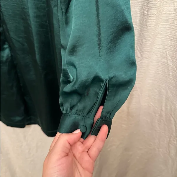 Lulu's Forest Green Silk Dress - Image 5
