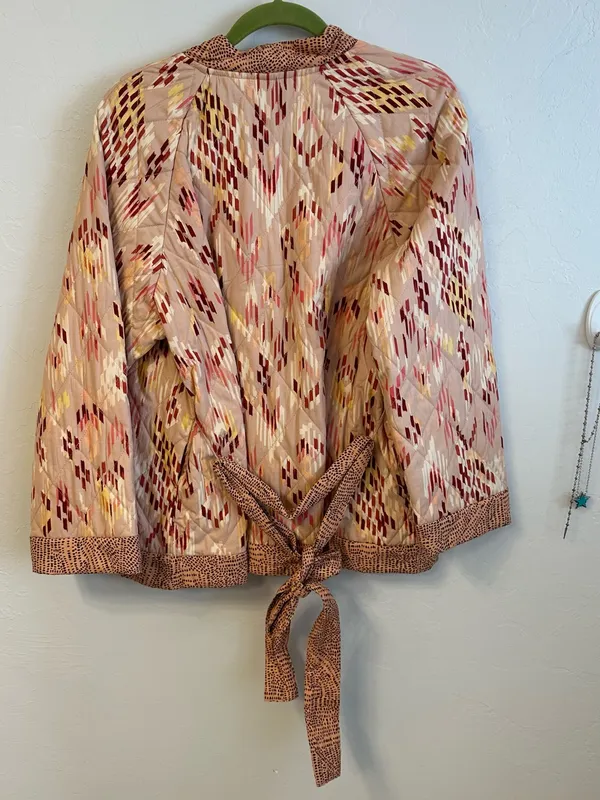 Knox Rose Quilted Open-Front Cardigan Jacket - Beige, Pink, Burgundy - Image 4