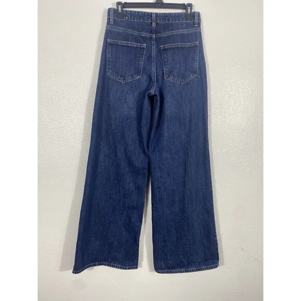 MNG Mango High Rise Wide Leg Jeans Womens US 4 100% Cotton - Image 6