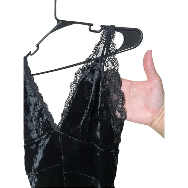 Free People Black Velvet Mini Dress Size XS‎ - Image 4