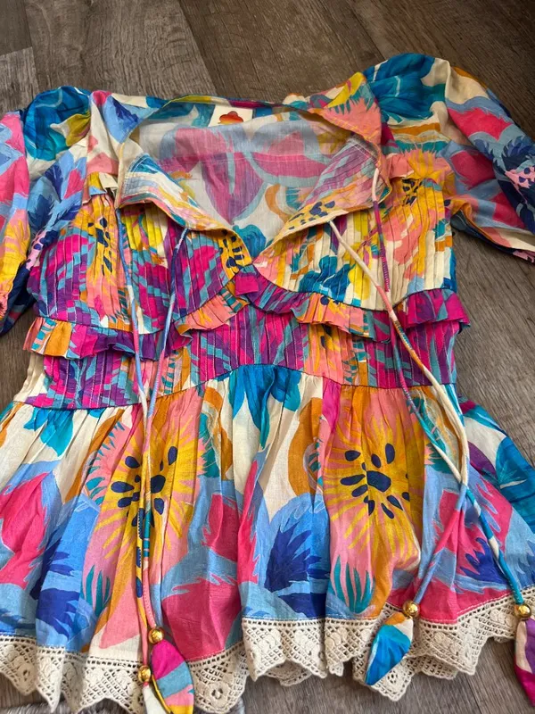 Farm Rio x Anthropologie Puff-Sleeve Tie-Front Blouse - Image 8