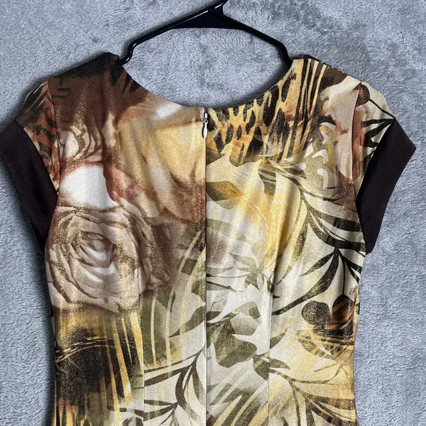 Vintage Cache Abstract Animal Print Dress Boho Glam Y2K Baddie 2000s Glam Size 4 - Image 2