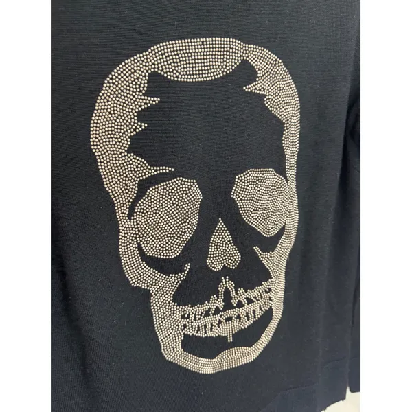 Zadig & Voltaire Miss Bis Embellished Cashmere Sweater Black sz M - Image 2