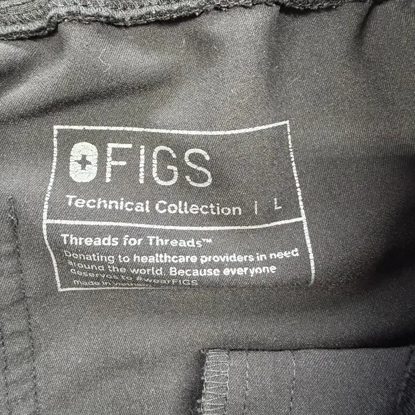 FIGS Yola Skinny Scrub Pants Women’s Large Black Technical Collection - Image 6
