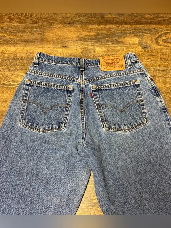 Vintage 90s Levi's 550 Jeans Relaxed Tapered Leg 10 Misses Blue USA Cotton - Image 10