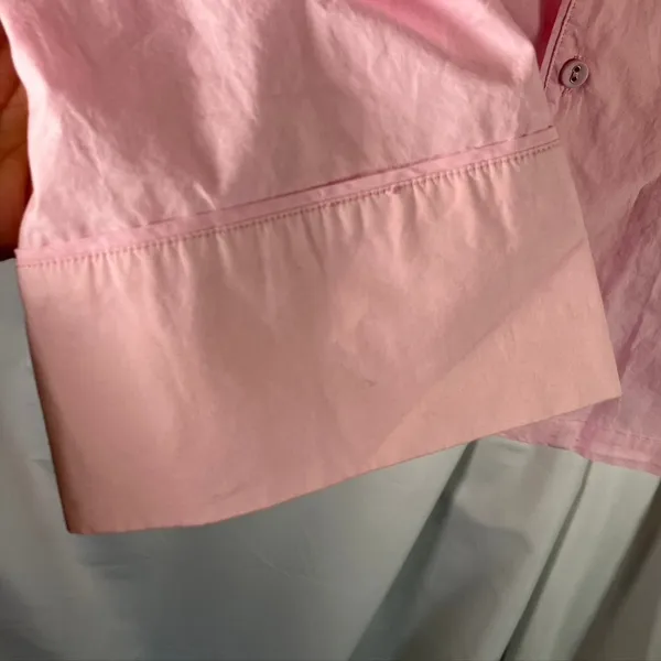 SKIMS Sleep Shirt Women's M/M Pink Cotton Button‎ Down Long Sleeve Pajama Top - Image 2