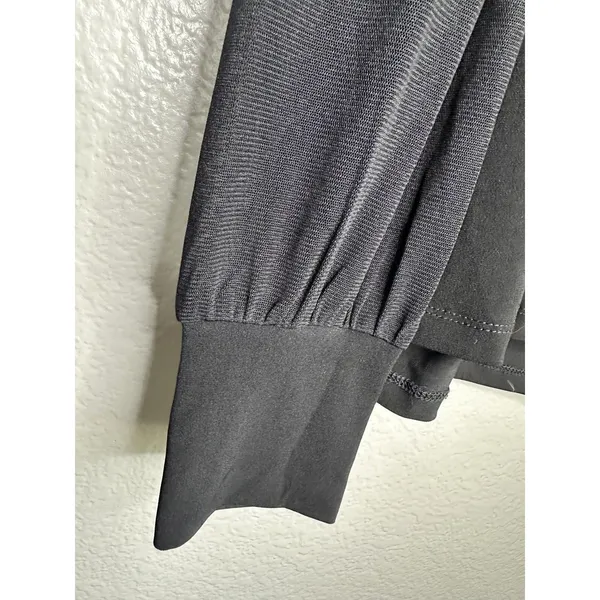 Tahari Blouse Womens XL Black Mesh Long Sleeve Square Neck Sheer Top Elegant - Image 6