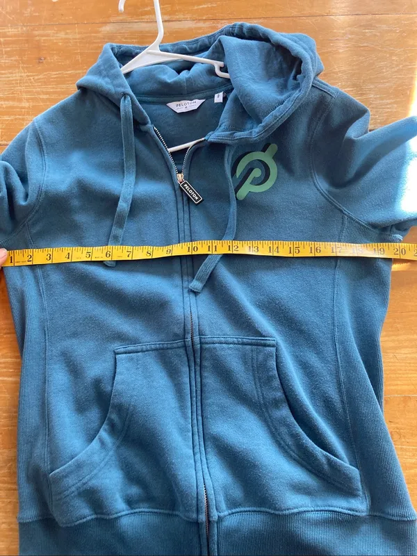 Peloton Digi Bloom Lightweight Teal Full Zip Hoodie Medium Woman’s - Image 7