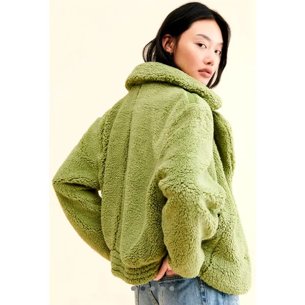 Free People Joplin Cozy Jacket in Greyed Olive size M - Image 3
