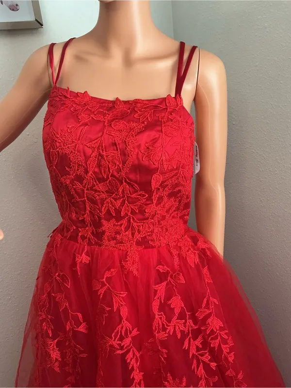 Wedding Dress VNAIX Red Lace Embroidered Tulle Ball Gown Size 6 - Image 9