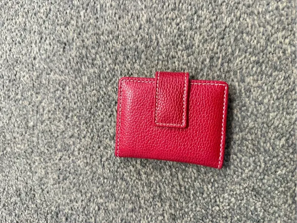 Vintage Red Leather Saks Fifth Ave mini wallet photo book - Image 2