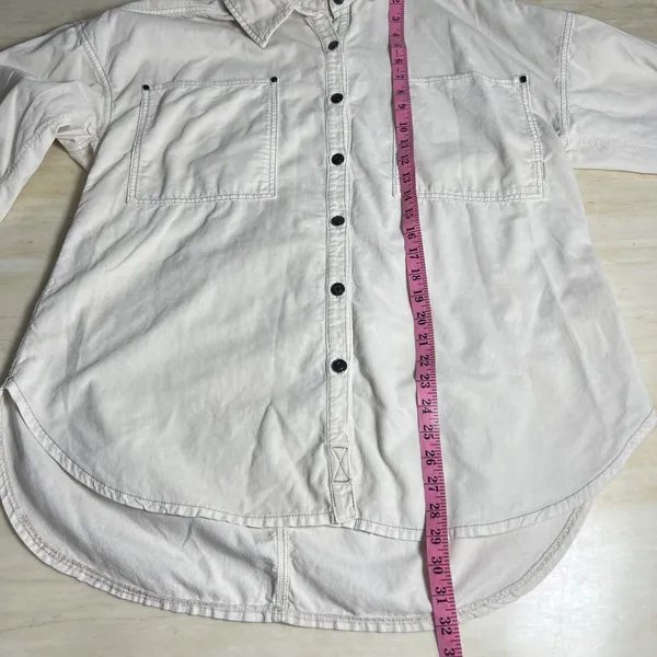 We The Free Free People Cream Corduroy Button Down Shirt Shacket Womens M OB1533 - Image 10
