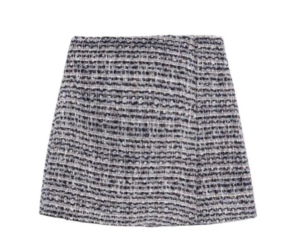 NWOT Zara plaid tweed skirt sz M - Image 5