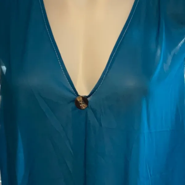 Elegant Blue Sleeveless Mini Dress - Image 2
