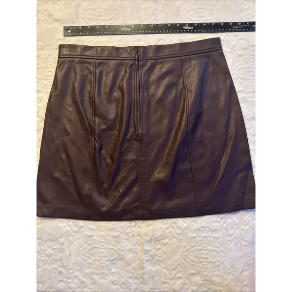 Banana Republic Sz 16 Faux Leather Purple Skirt - Image 10