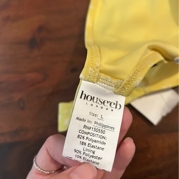 House of CB‎ Mariposa Yellow White Floral Print Bikini Bottoms Swim NWT Size L - Image 7