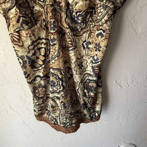 Weavers Girl Camisole‎ Top M Boho Floral Lace Trim Y2K Retro Tank Top Babydoll - Image 3
